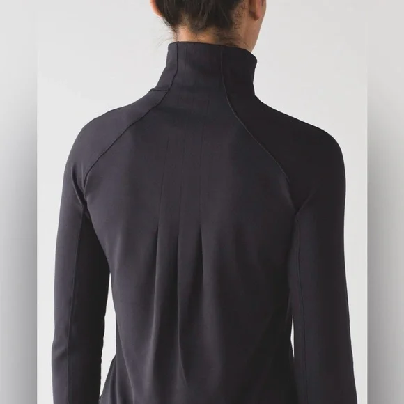 Lululemon Rush Hour 1/2 Zip Black Thumb Holes Size 4 - Picture 6 of 14
